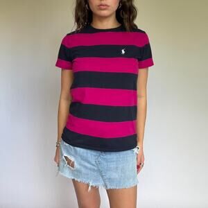 Ralph Lauren Sport Pink & Navy Striped Tee